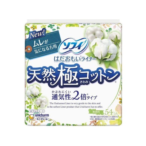 Unichram 尤妮佳 Sofy 敏感肌系列 雙倍透氣型護墊 14cm x 54片 (無香料) 163-1025